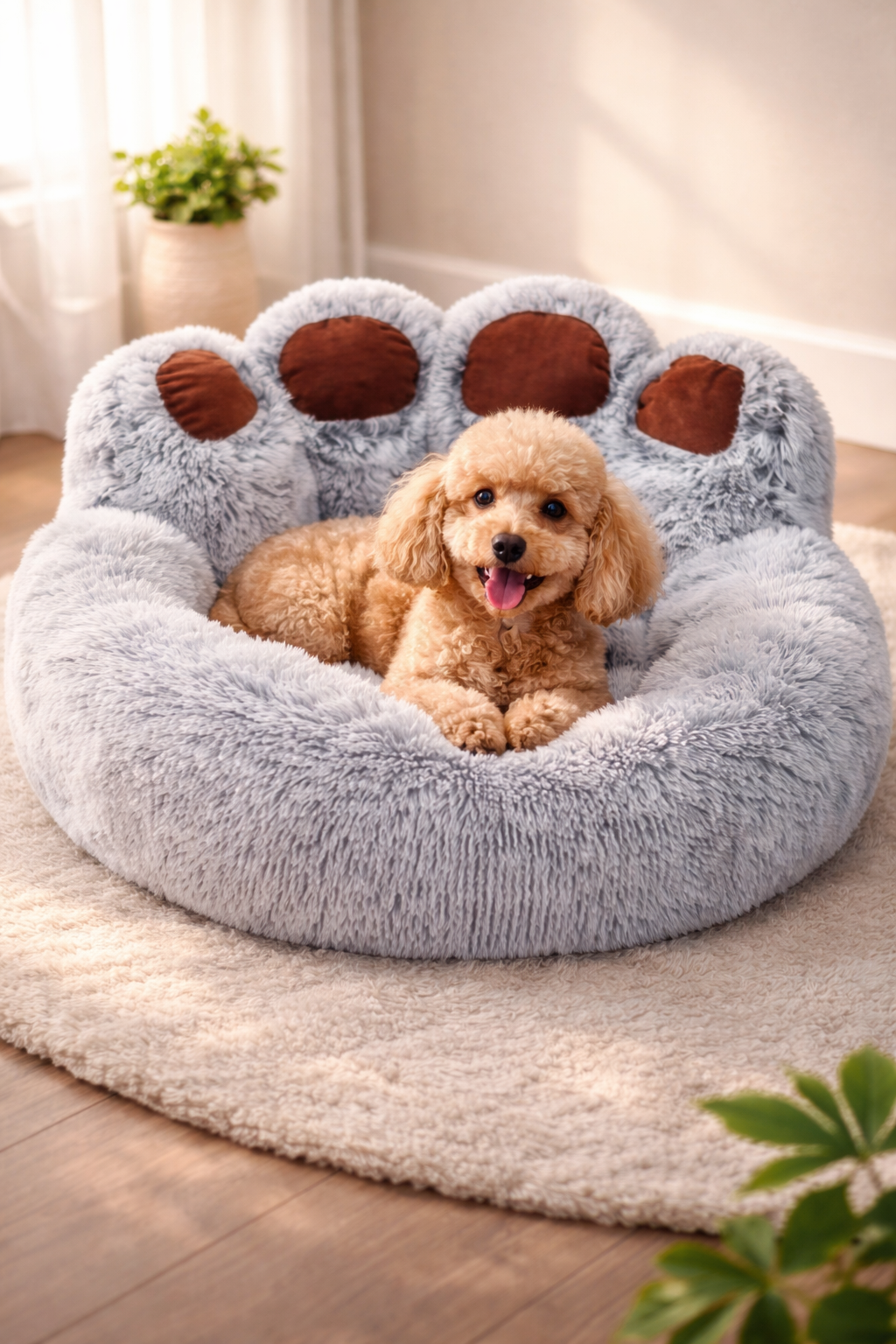 Cama Suave y Esponjosa para Perros y Gatos – Nido Antiestrés Lavable
