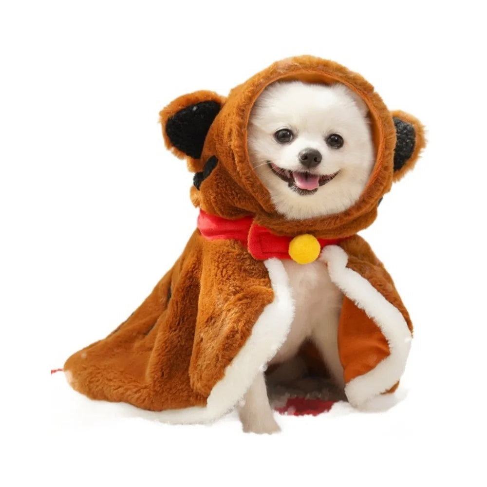 Abrigo de Invierno para Perros y Gatos | Disfraz Plush Tigre | Ropa Cálida de Terciopelo para Mascotas Pequeñas