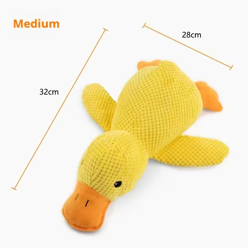 Peluche Pato Abrazable para Perros – Juguete Suave Antiestrés con Sonido