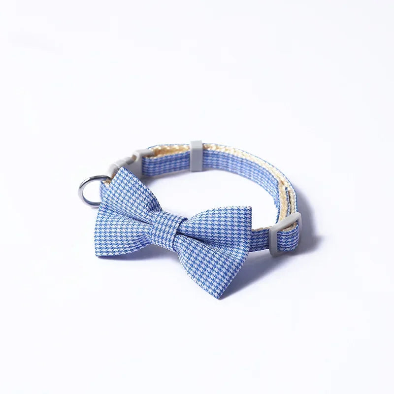 Collar para Gato con Pajarita Ajustable | Diseño Cuadros, Ligero y Cómodo para Mascota