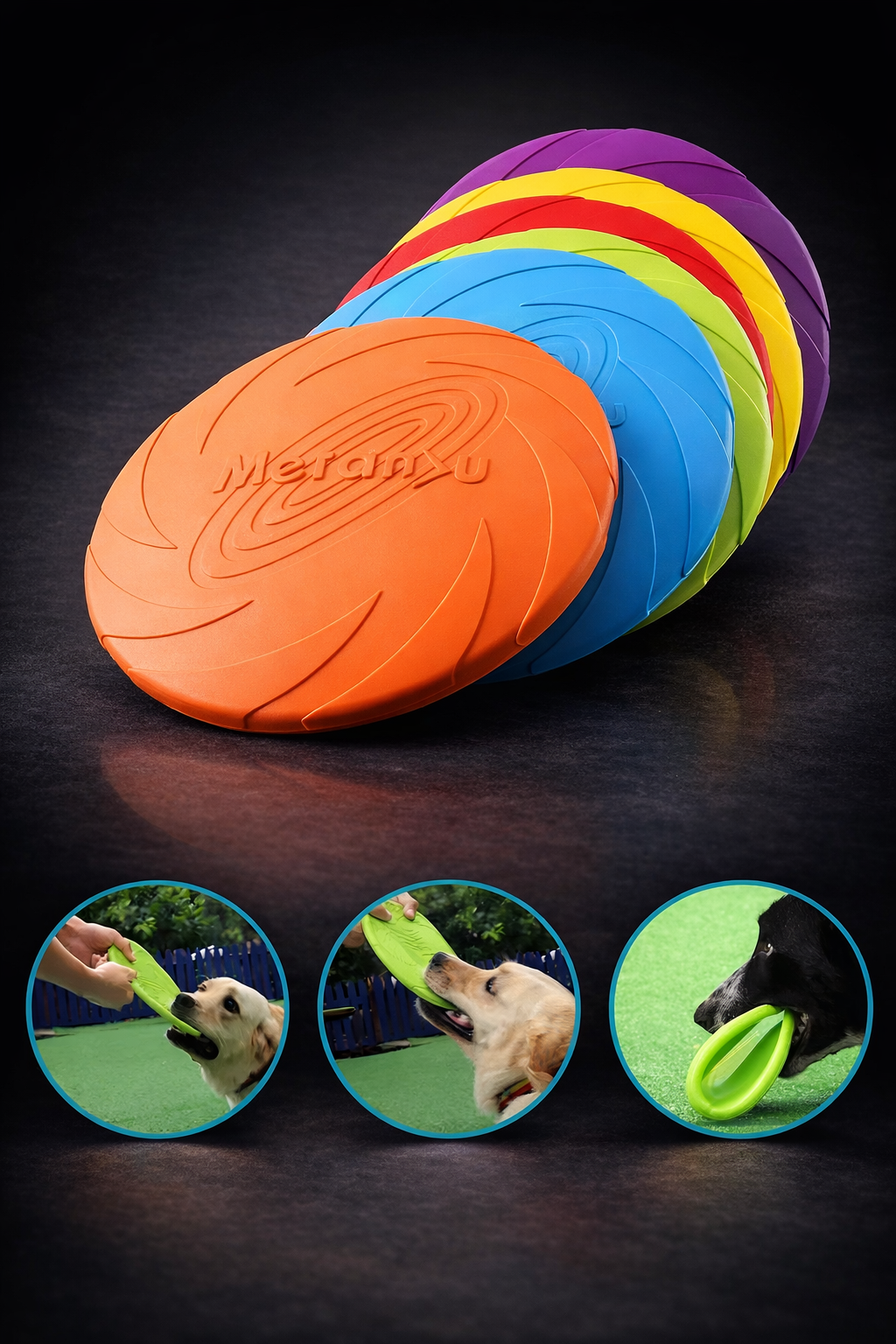 Disco Volador para Perros de Silicona – Juguete Resistente para Morder, Entrenamiento y Juego al Aire Libr