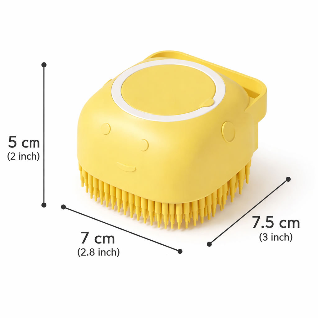 Cepillo de Baño para Mascotas con Dispensador de Champú – Cepillo de Silicona Suave para Perros y Gatos