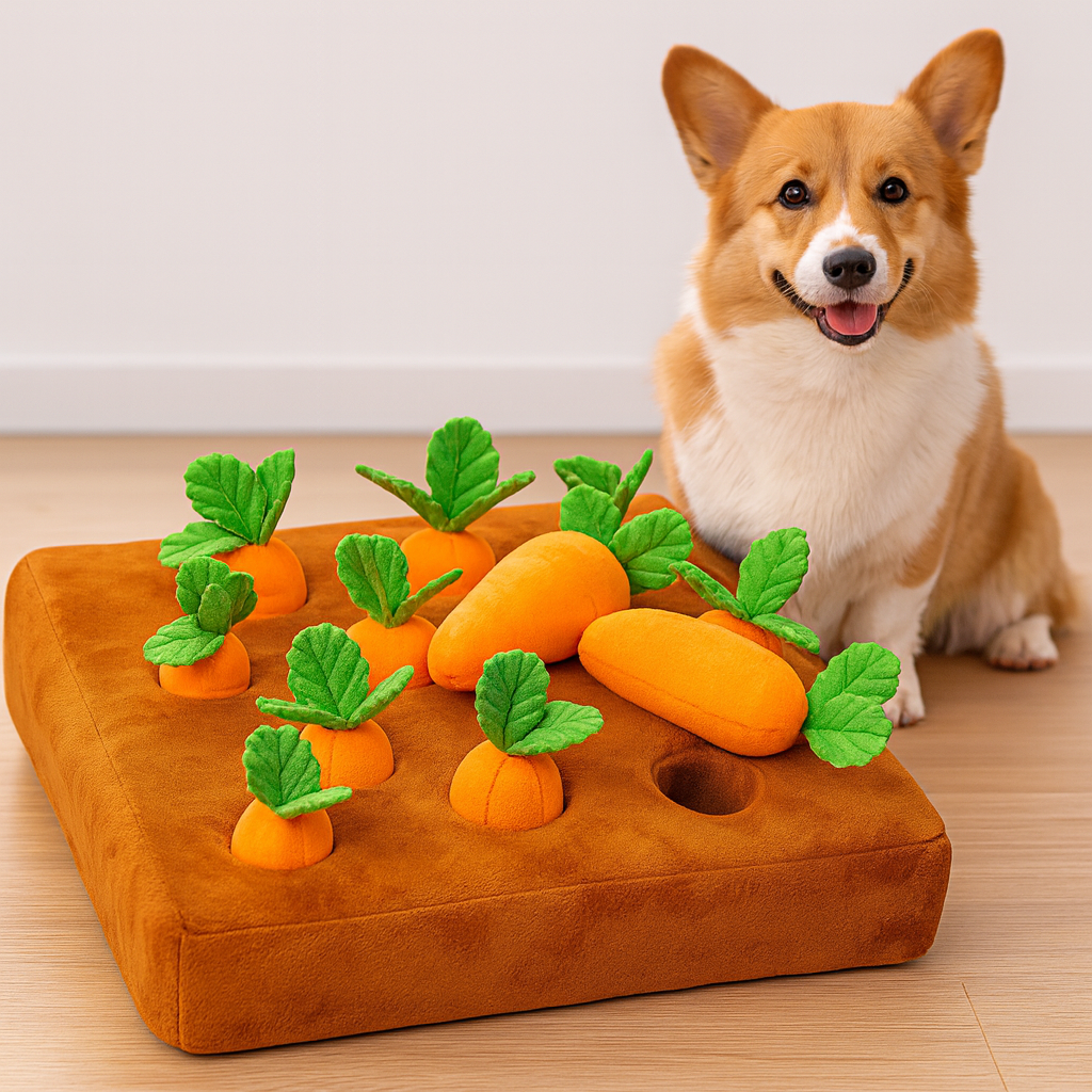 Alfombra Olfativa para Perros con Zanahorias – Juguete Interactivo Antiestrés para Perros y Gatos