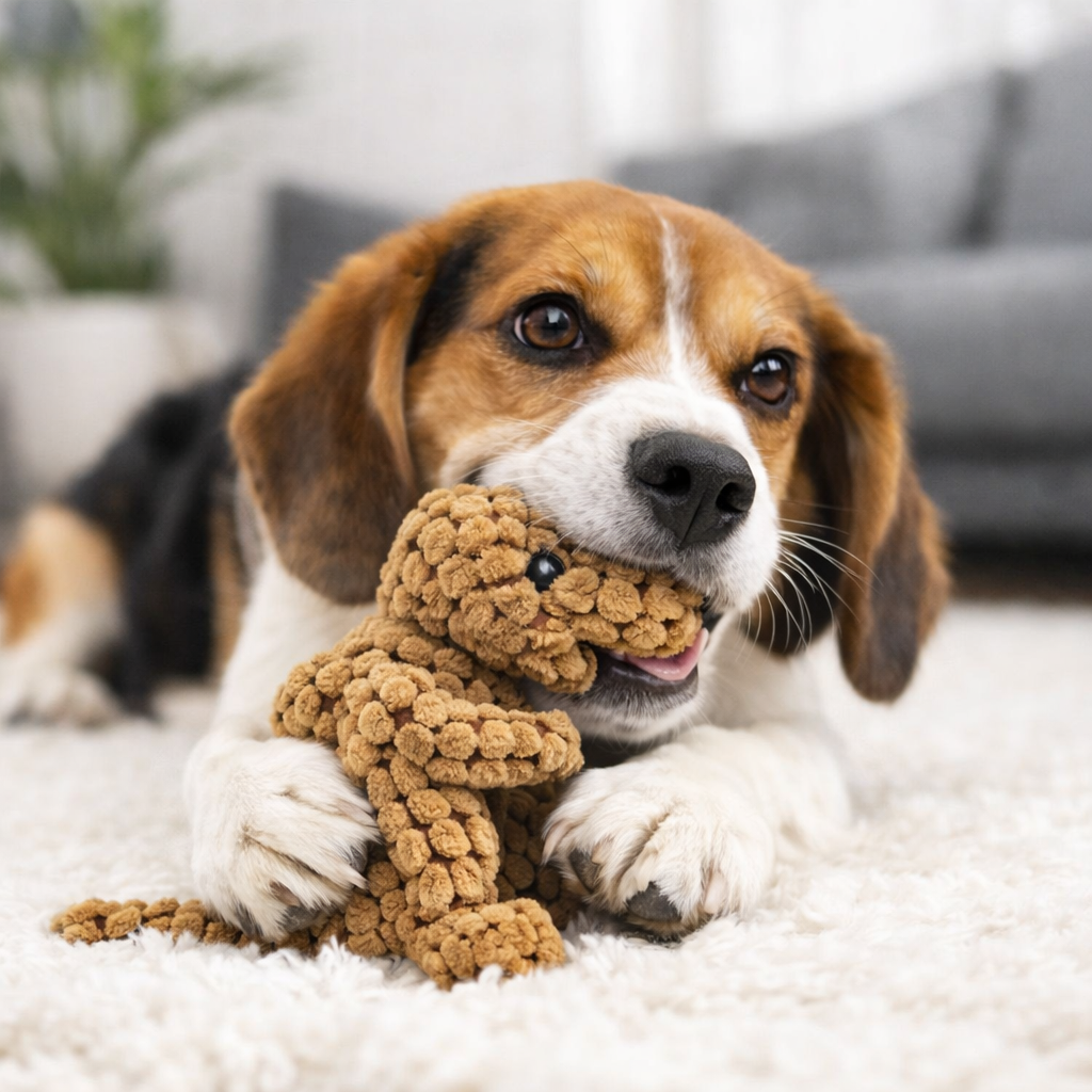 Juguete de Peluche para Perros y Gatos – Dinosaurio Suave e Interactivo | Masticable y Antiestrés