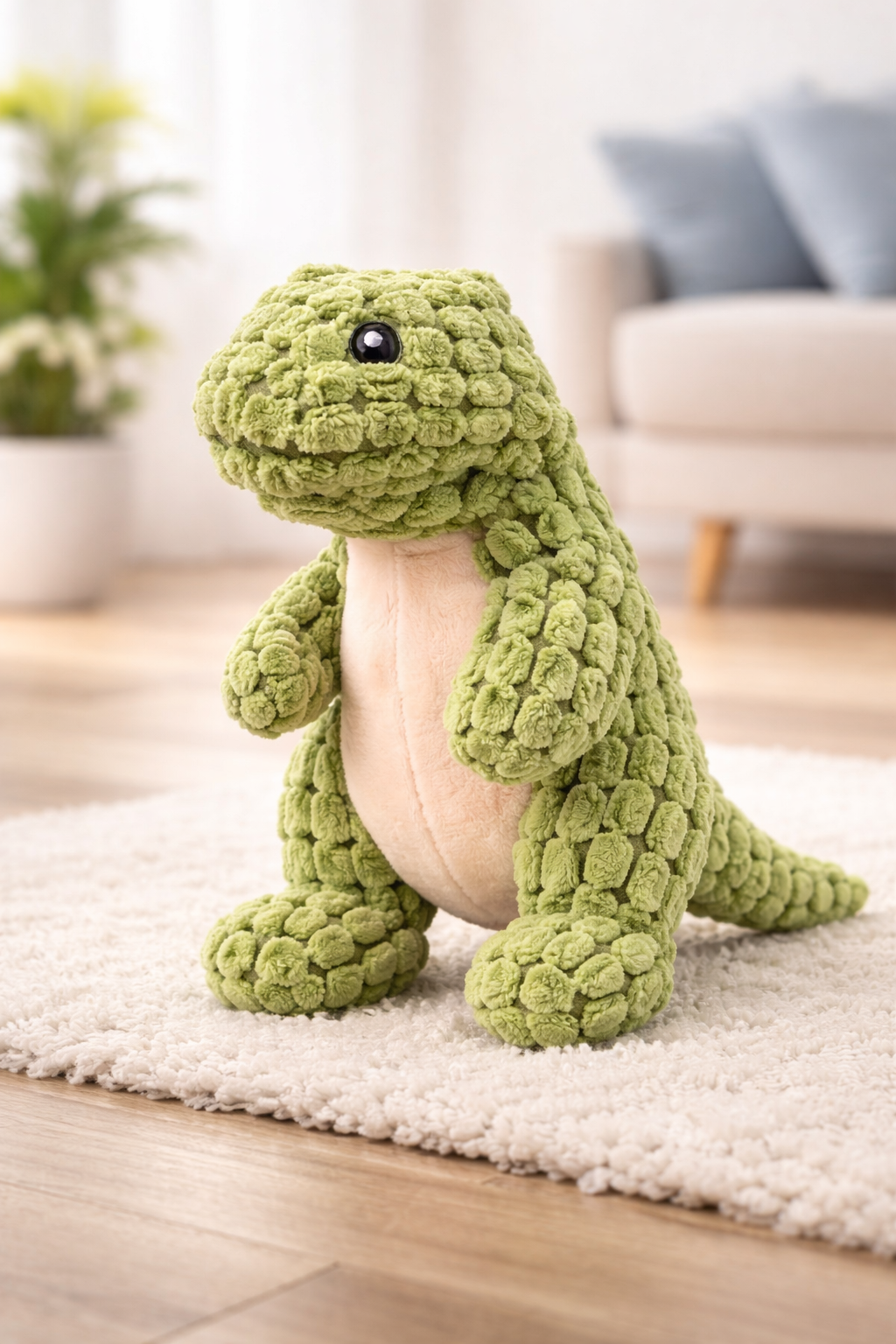 Juguete de Peluche para Perros y Gatos – Dinosaurio Suave e Interactivo | Masticable y Antiestrés