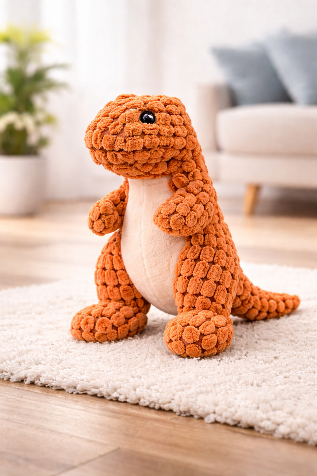 Juguete de Peluche para Perros y Gatos – Dinosaurio Suave e Interactivo | Masticable y Antiestrés