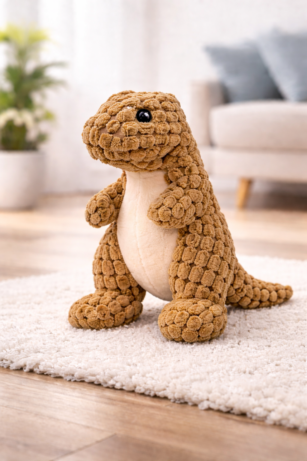 Juguete de Peluche para Perros y Gatos – Dinosaurio Suave e Interactivo | Masticable y Antiestrés