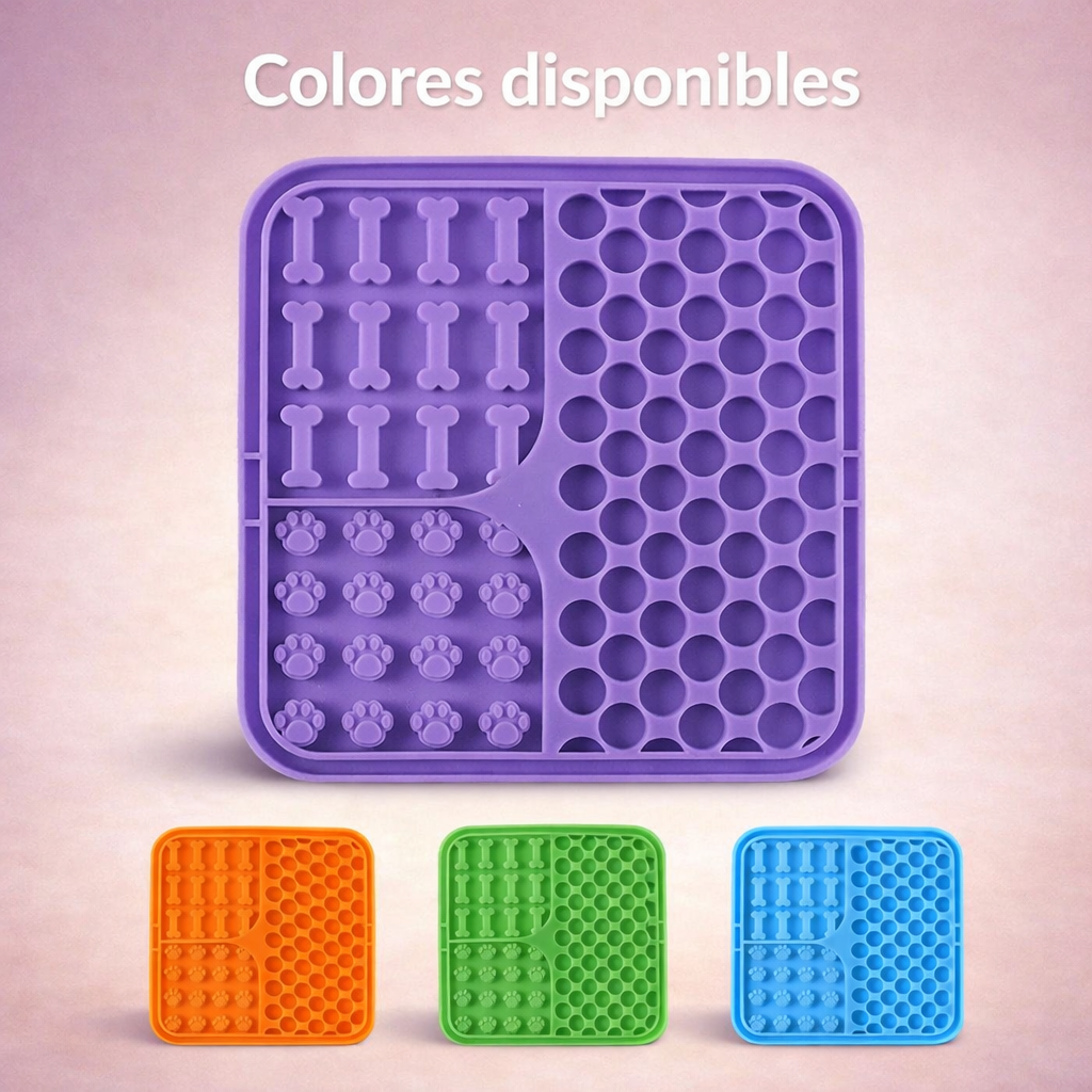 Alfombra Lamedora para Perros y Gatos – Plato Antiahogo con Ventosas de Silicona para Comida Lenta
