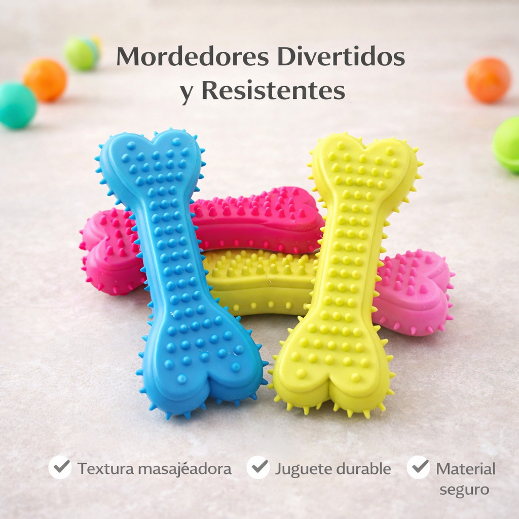 Juguete de Hueso de Goma para Perros – Resistente a Mordidas y Limpieza Dental