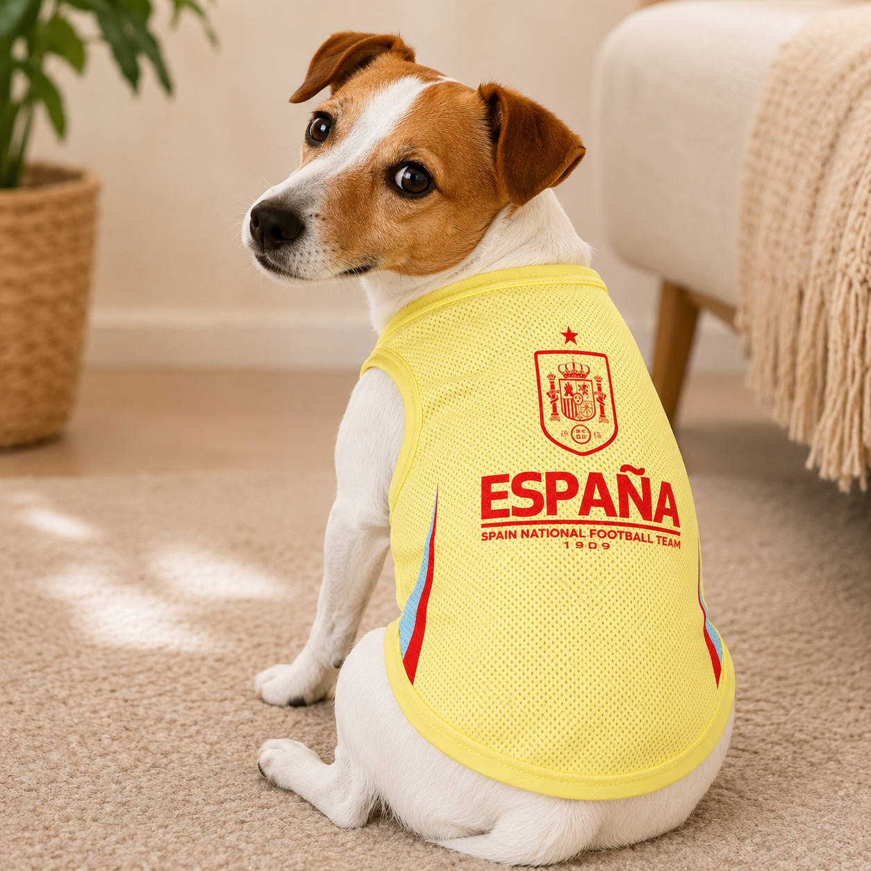 Camiseta España 2025-2026 para mascotas | Ropa fútbol perro y gato
