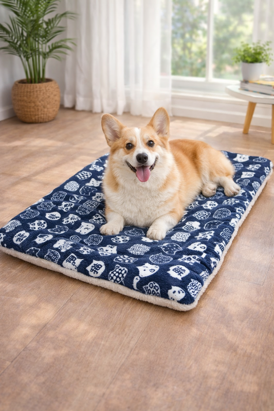 Manta de franela para perros y gatos – Cama acolchada y cálida, alfombra gruesa para mascotas pequeñas y grandes, lavable y antideslizante