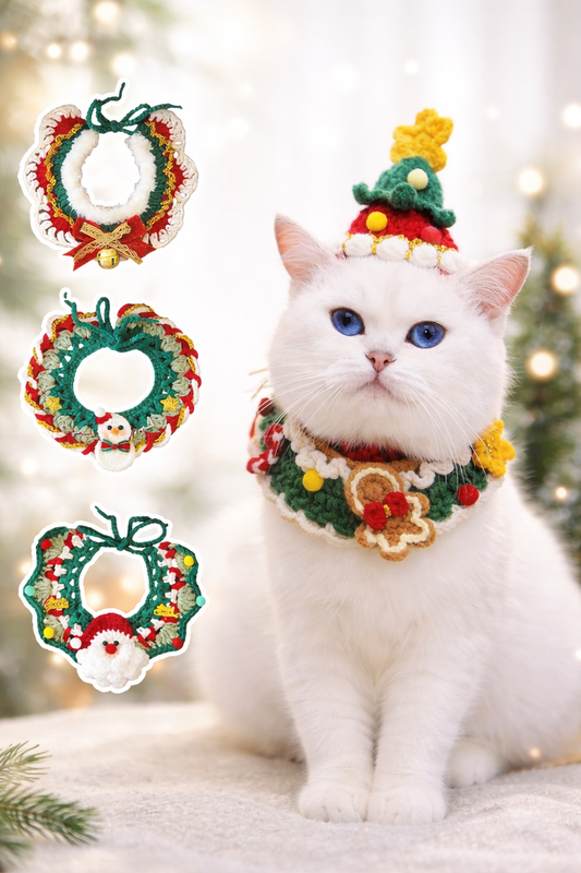 Bufanda Navideña para Mascotas – Collar de Navidad para Gatos y Perros, Accesorio Festivo Cute Kitty Puppy, Disfraz Christmas Pet