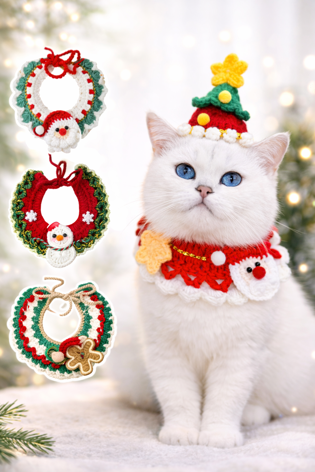 Bufanda Navideña para Mascotas – Collar de Navidad para Gatos y Perros, Accesorio Festivo Cute Kitty Puppy, Disfraz Christmas Pet