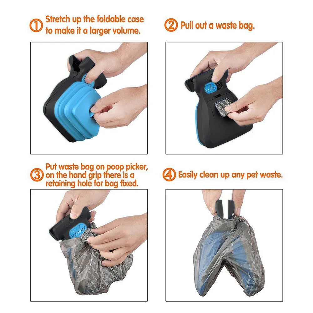 Recogedor de excrementos para perros plegable | Con bolsas biodegradables