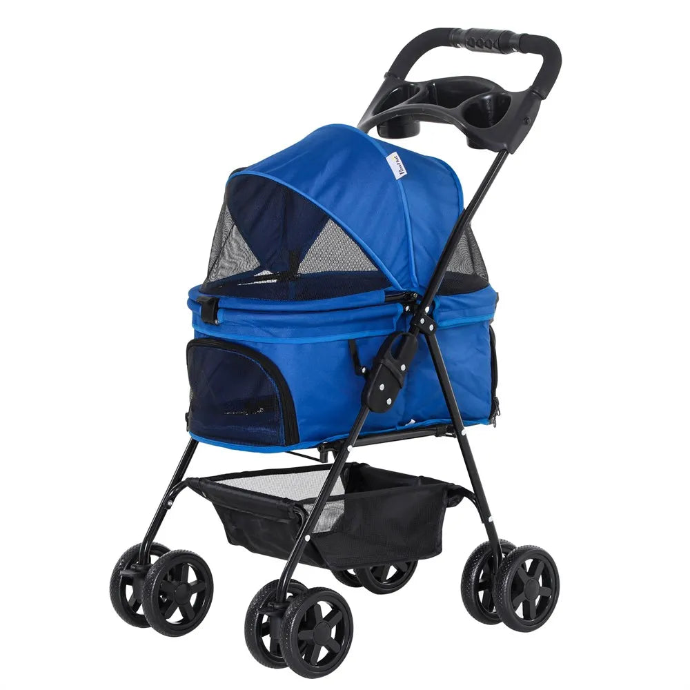 Carrito para perros plegable PawHut | Cochecito mascotas cómodo y seguro