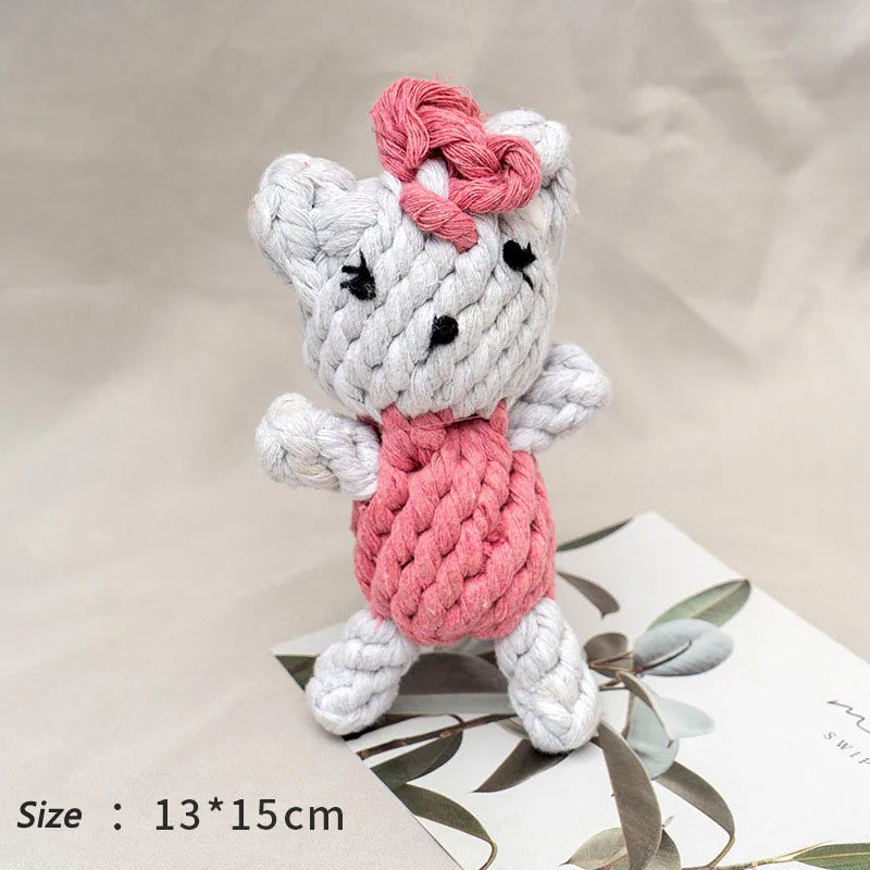 Juguete de Cuerda para Perros Pequeños – Bola de Nudos de Algodón Resistente a Mordidas para Limpiar Dientes