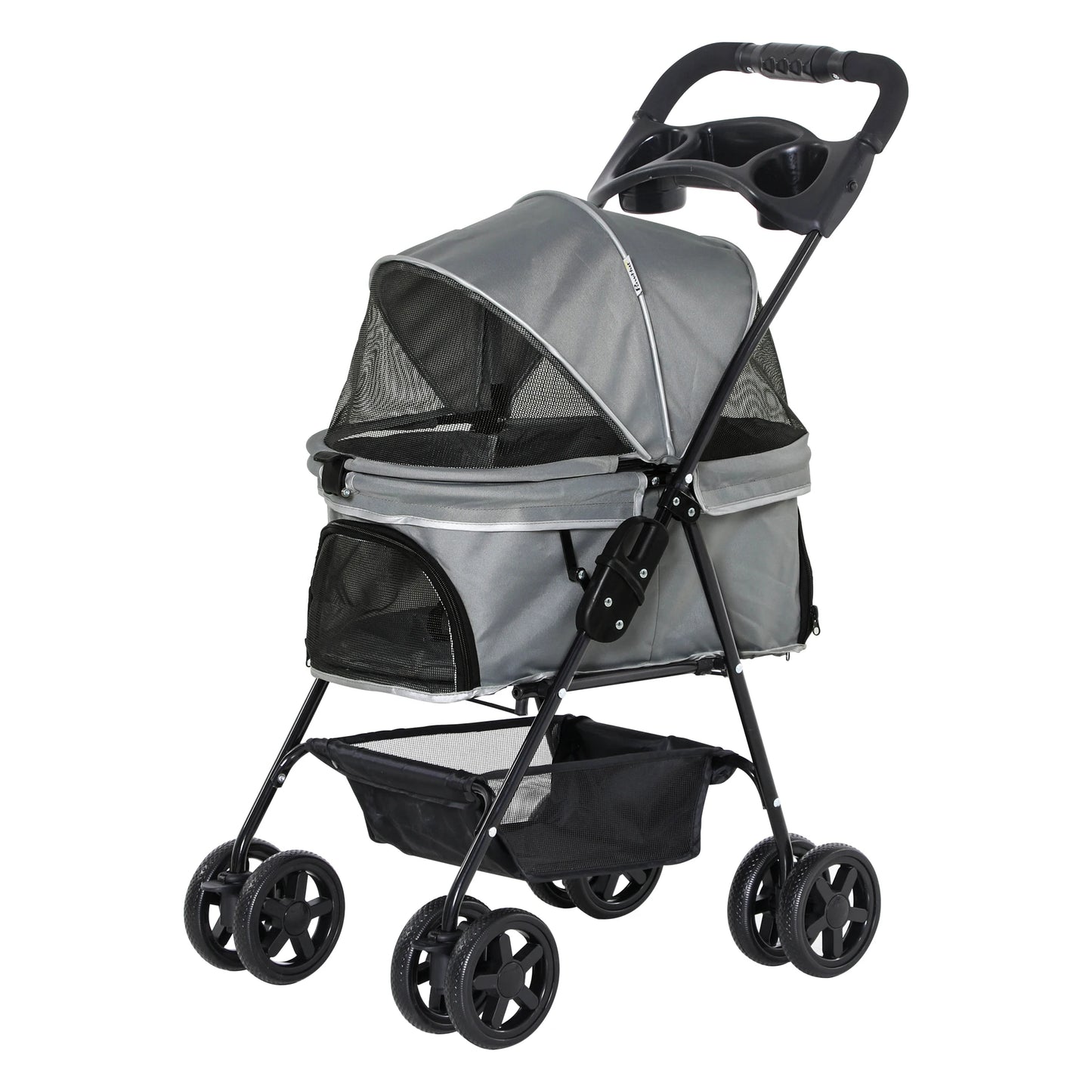 Carrito para perros plegable PawHut | Cochecito mascotas cómodo y seguro