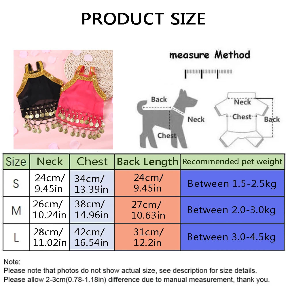 Vestido Princesa para Perros Pequeños y Gatos | Falda Cute Transpirable con Campanita