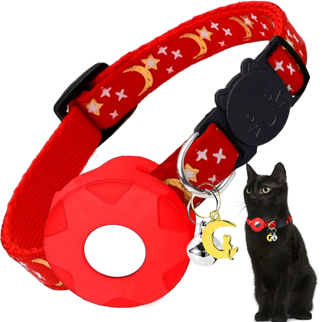 Collar para Gatos con Soporte AirTag Apple | Reflectante, Ajustable y Breakaway | Collar para Gatitos y Perros Pequeños con Campanilla