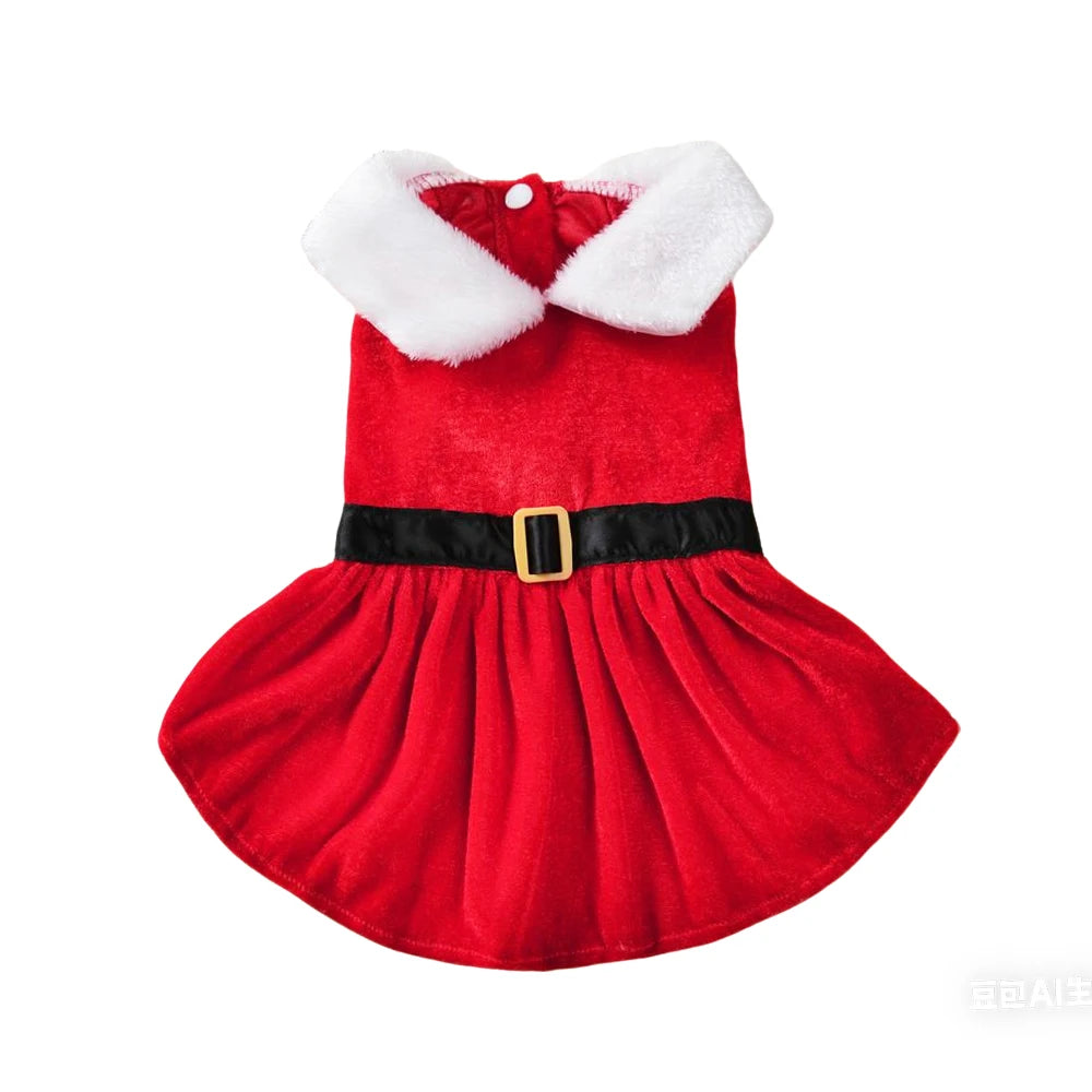 Vestido de Navidad Rojo para Perros y Gatos – Disfraz Princesa Festivo