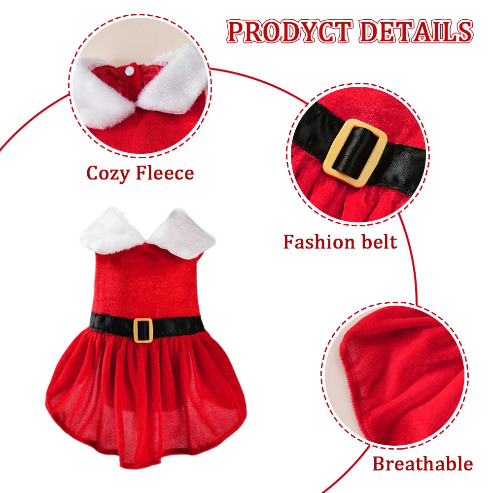 Vestido de Navidad Rojo para Perros y Gatos – Disfraz Princesa Festivo