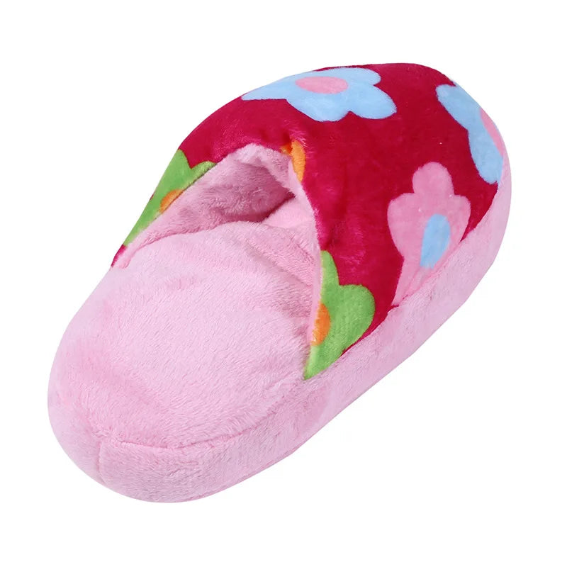 Juguete de Peluche con Sonido para Perros y Gatos – Forma de Pantufla | Masticable, Suave e Interactivo