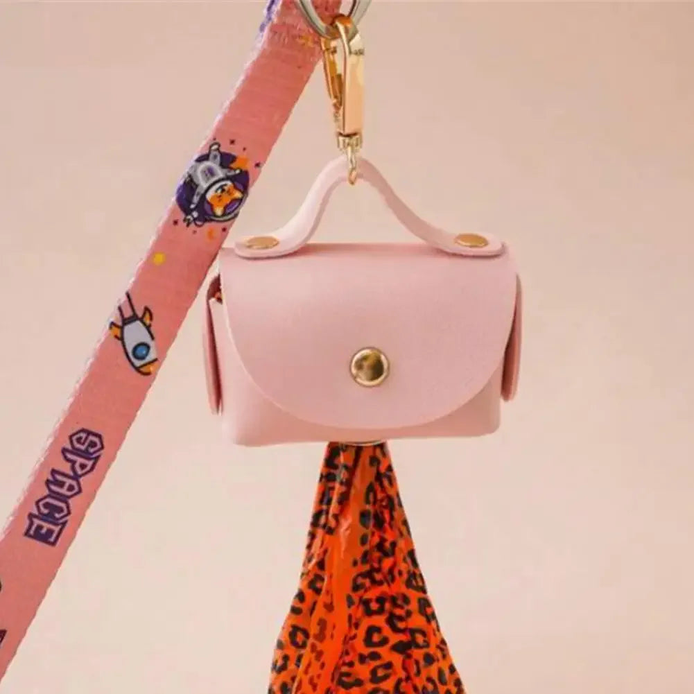 Portabolsas para Excrementos de Perro en Cuero Sintético | Dispensador de Bolsas Higiénicas | Organizador Portátil para Paseo