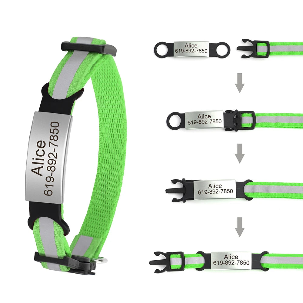 Collar Personalizado para Gato Reflectante con Placa Grabada y Campana | Anti-Pérdida Ajustable