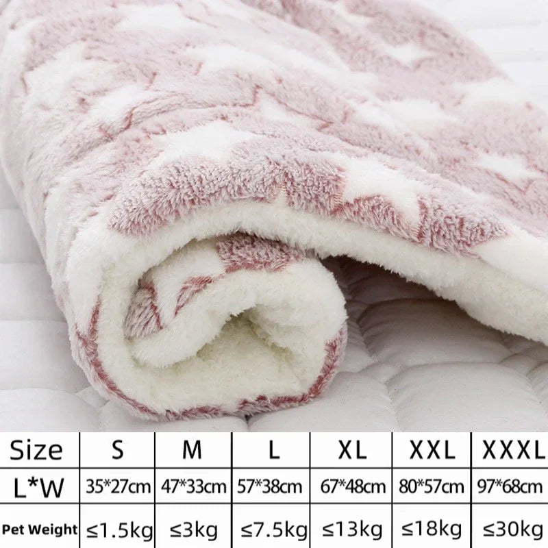 Manta de franela para perros y gatos – Cama acolchada y cálida, alfombra gruesa para mascotas pequeñas y grandes, lavable y antideslizante