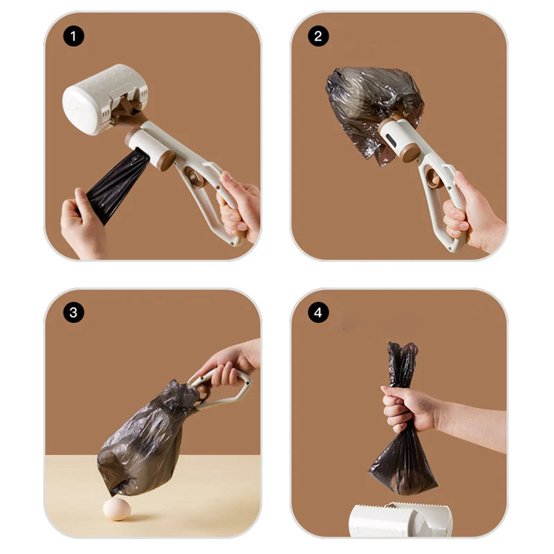 Recolector de Heces para Perros con Mango Largo + Dispensador de Bolsas