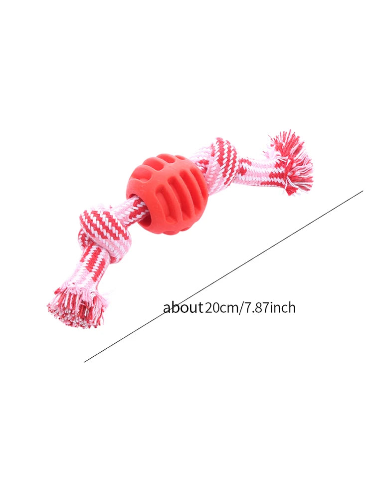 Juguete de Cuerda para Perros – Pelota con Nudos Doble, Resistente y Limpia Dientes