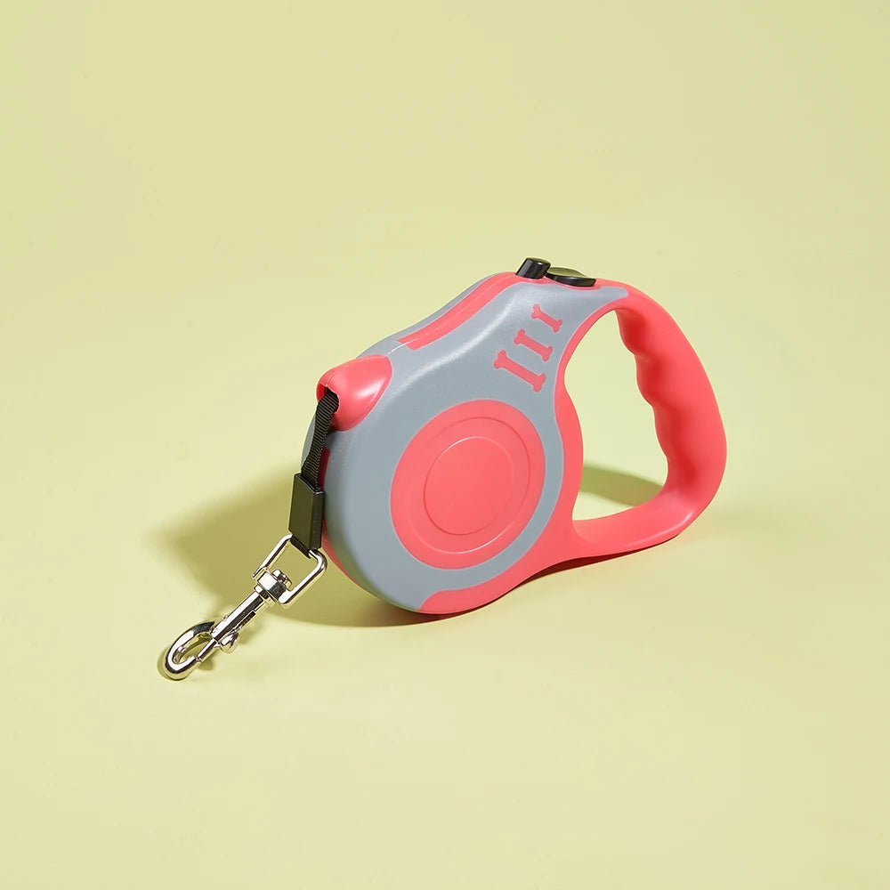 Correa Retráctil Automática para Perros y Gatos 3m/5m – Correa de Nylon Duradera para Paseos, Viajes y Senderismo