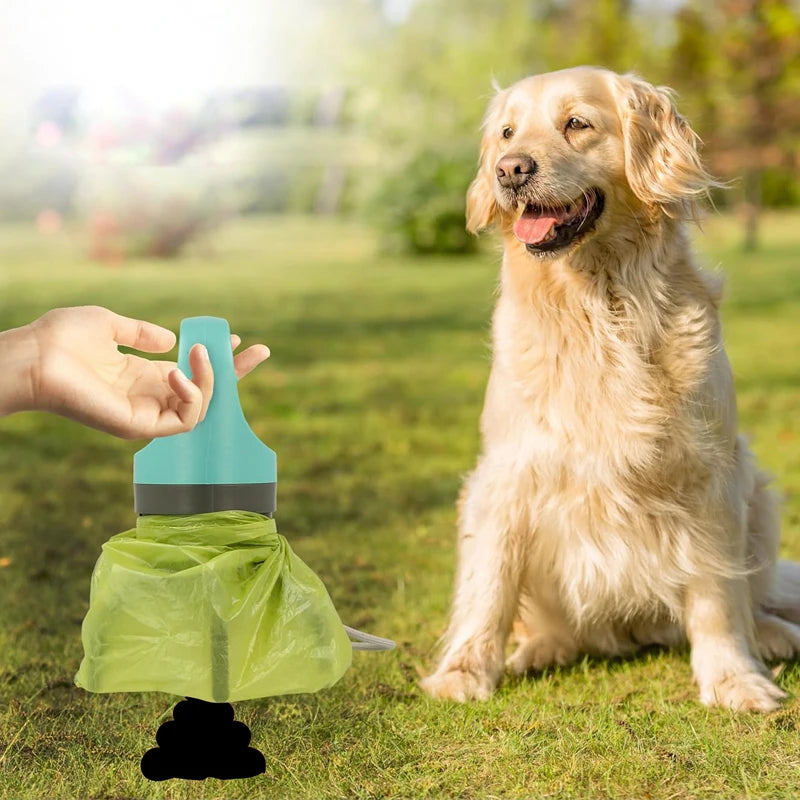 Recogedor de Excrementos para Perros con Bolsas | Pinza Pooper Scooper Portátil | Pala Higiénica con Dispensador Integrado
