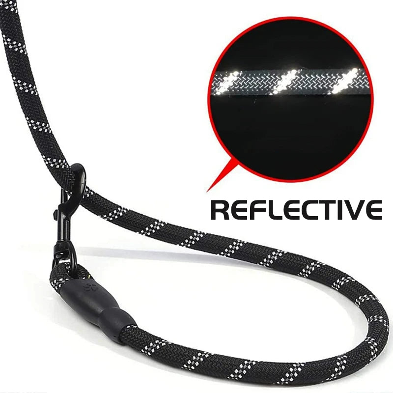 Correa Reflectante para Perros 150/200/300cm – Correa de Nylon Resistente con Mango Acolchado para Perros Pequeños, Medianos y Grandes
