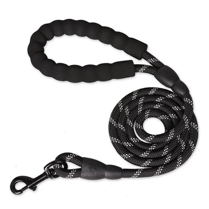 Correa Reflectante para Perros 150/200/300cm – Correa de Nylon Resistente con Mango Acolchado para Perros Pequeños, Medianos y Grandes
