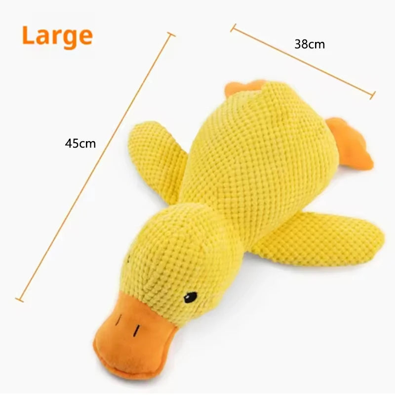 Peluche Pato Abrazable para Perros – Juguete Suave Antiestrés con Sonido