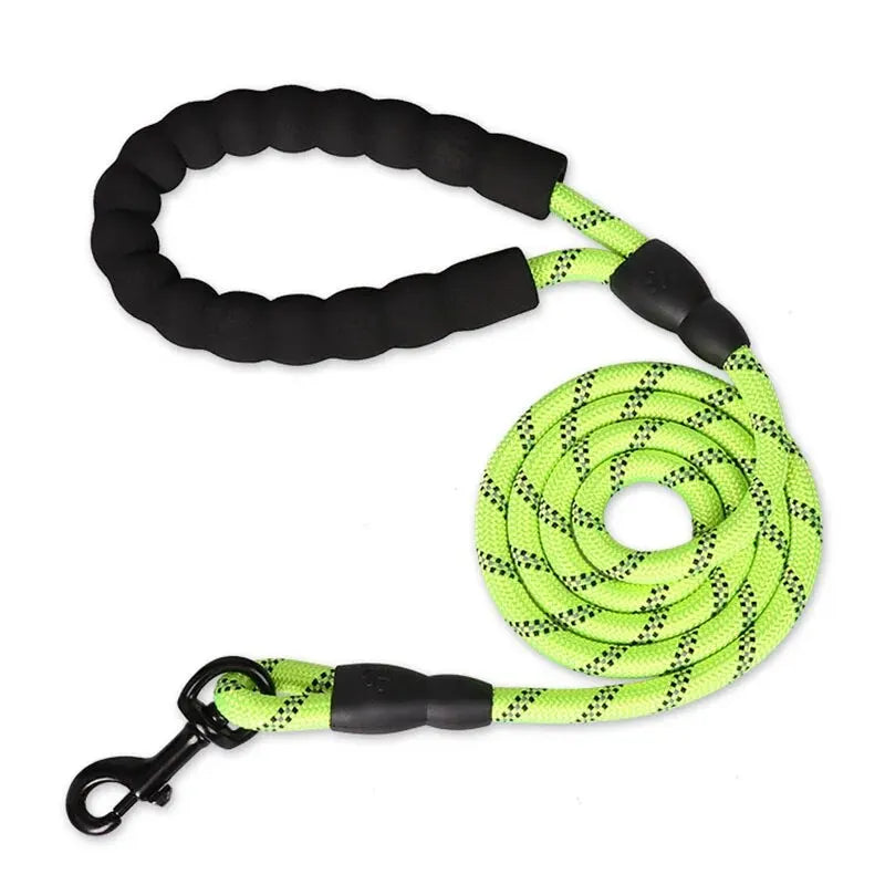 Correa Reflectante para Perros 150/200/300cm – Correa de Nylon Resistente con Mango Acolchado para Perros Pequeños, Medianos y Grandes
