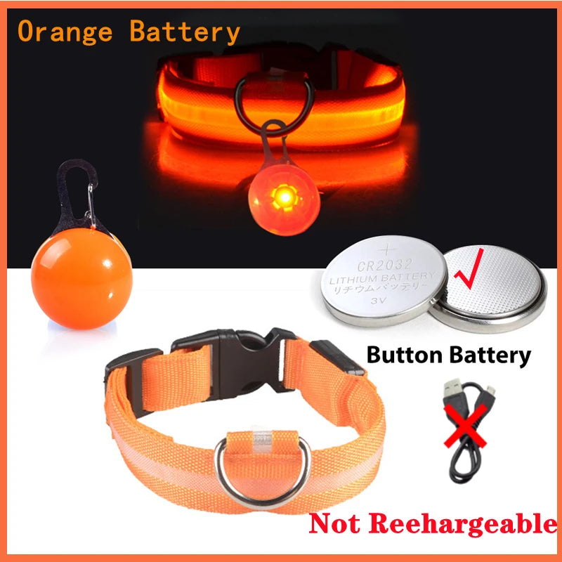 Collar Luminoso LED para Perros y Gatos | Reflectante, Ajustable y Seguro para la Noche