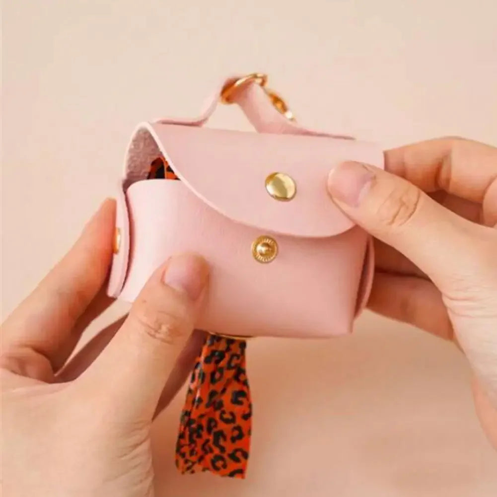 Portabolsas para Excrementos de Perro en Cuero Sintético | Dispensador de Bolsas Higiénicas | Organizador Portátil para Paseo