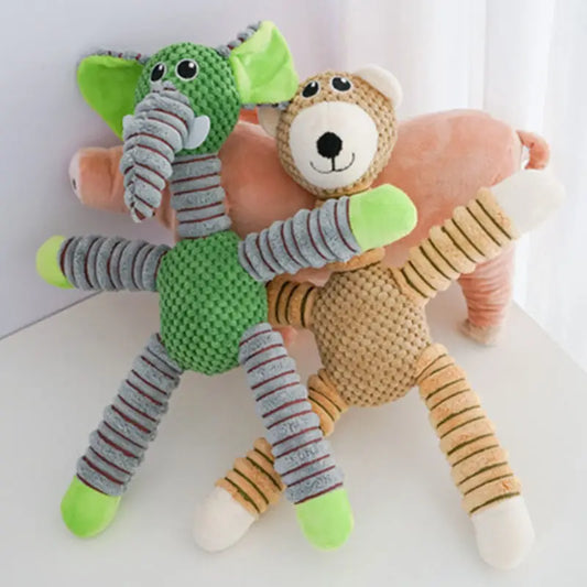 Juguete de Peluche con Sonido para Perros – Animal Suave Antimordidas Limpieza Dental