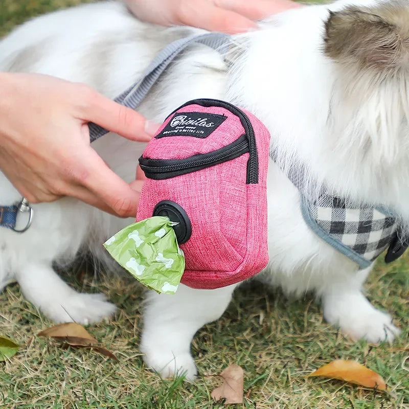 Bolsa Multifuncional para Premios y Dispensador de Bolsas para Perros – Portátil, Resistente y Ligera para Entrenamiento y Paseos