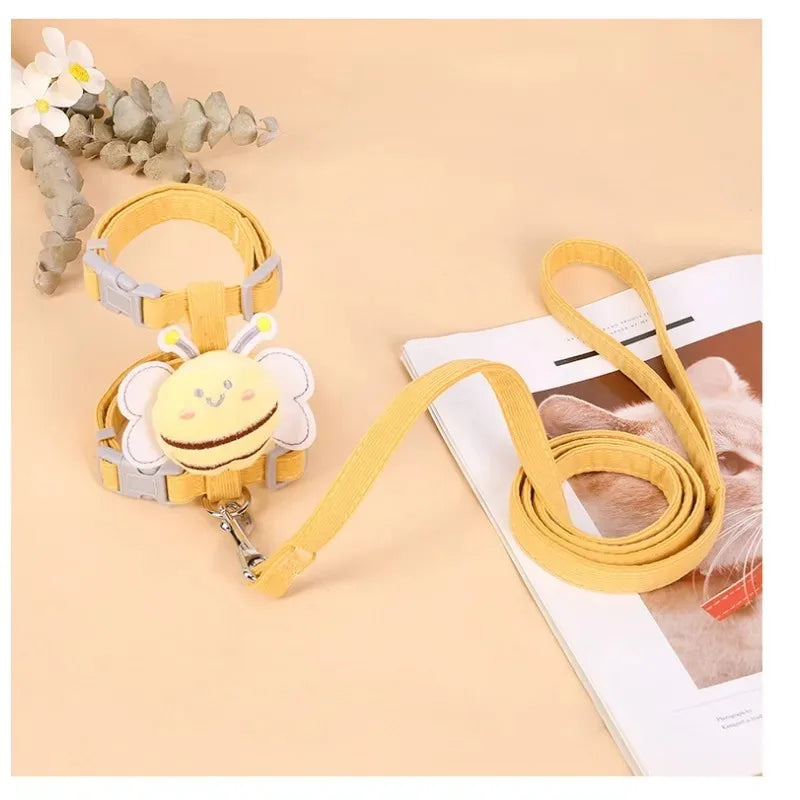 Arnés para Gato Abeja + Correa – Ajustable, Cómodo y Seguro
