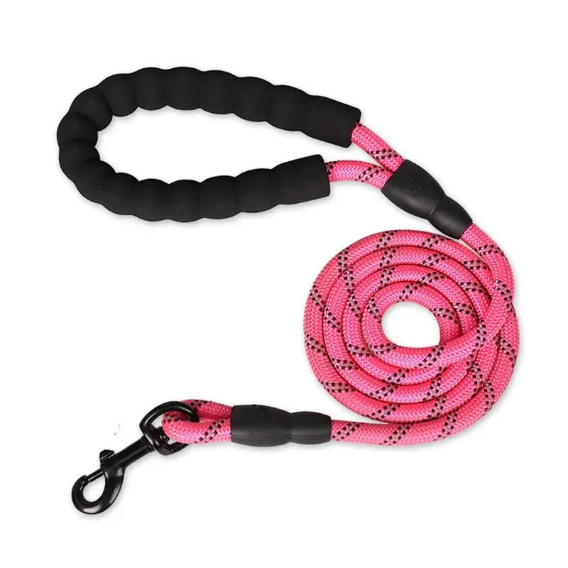 Correa Reflectante para Perros 150/200/300cm – Correa de Nylon Resistente con Mango Acolchado para Perros Pequeños, Medianos y Grandes