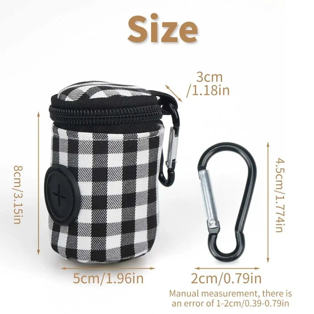 Bolsa de Residuos para Perros con Diseño a Cuadros – Elegante y Portátil