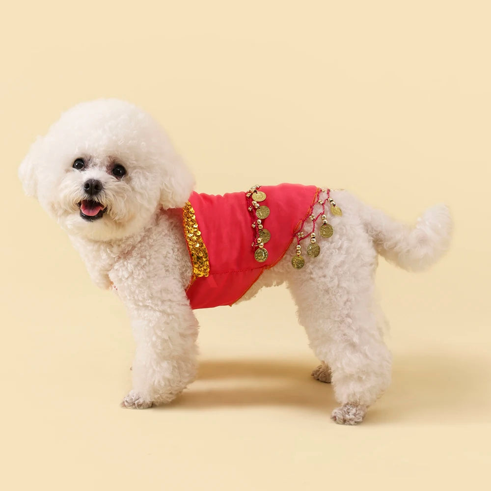 Vestido Princesa para Perros Pequeños y Gatos | Falda Cute Transpirable con Campanita