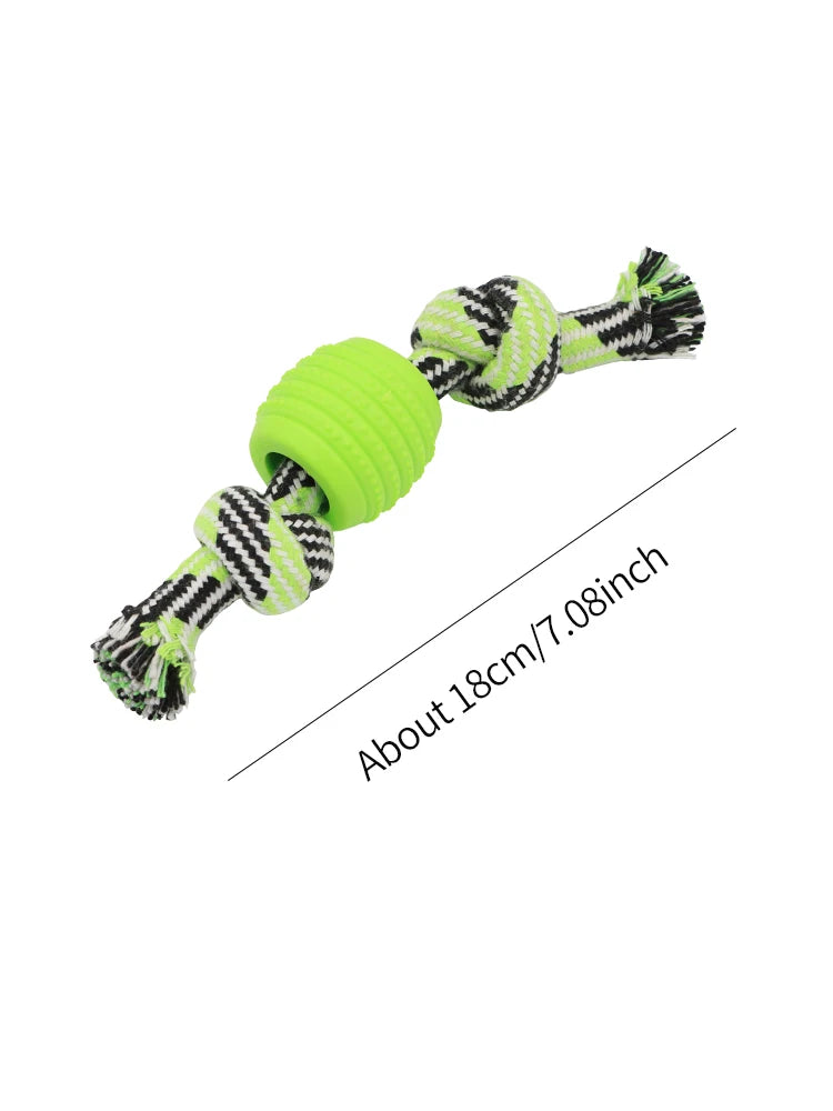 Juguete de Cuerda para Perros – Pelota con Nudos Doble, Resistente y Limpia Dientes
