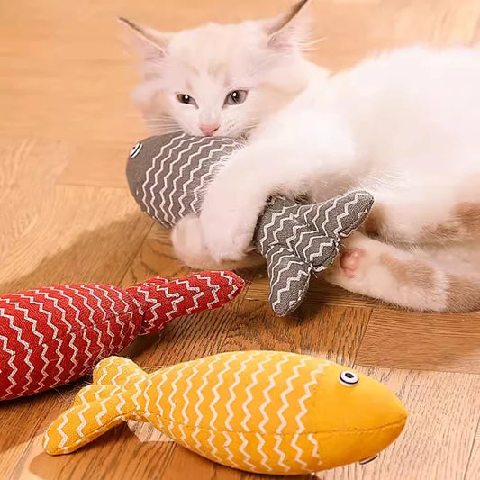 Juguete de Pez con Catnip para Gatos – Peluche Interactivo y Rascador Antiestrés