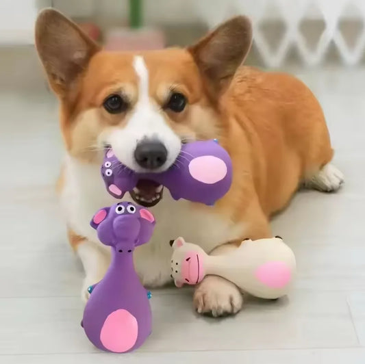 Juguete Sonoro de Látex para Perros – Animal Divertido Antimordidas