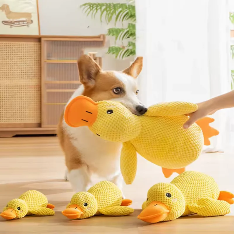 Peluche Pato Abrazable para Perros – Juguete Suave Antiestrés con Sonido