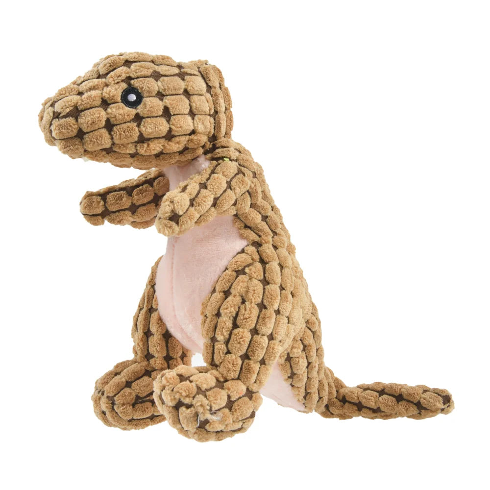 Juguete de Peluche para Perros y Gatos – Dinosaurio Suave e Interactivo | Masticable y Antiestrés